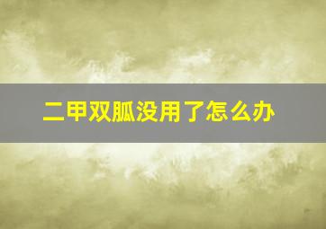 二甲双胍没用了怎么办