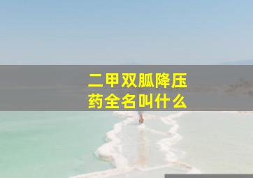 二甲双胍降压药全名叫什么