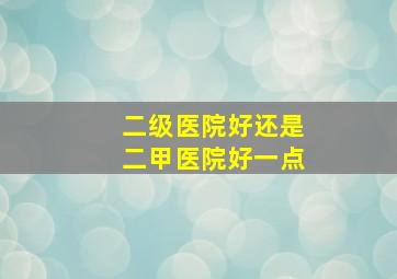 二级医院好还是二甲医院好一点