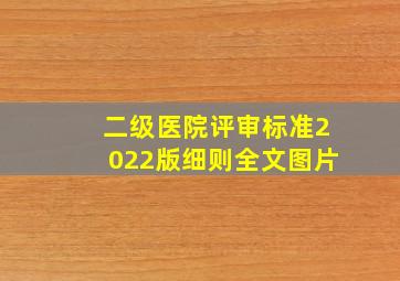 二级医院评审标准2022版细则全文图片