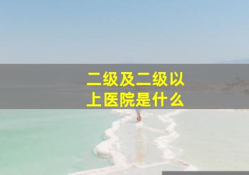 二级及二级以上医院是什么