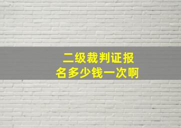 二级裁判证报名多少钱一次啊