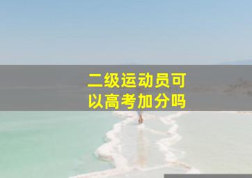 二级运动员可以高考加分吗