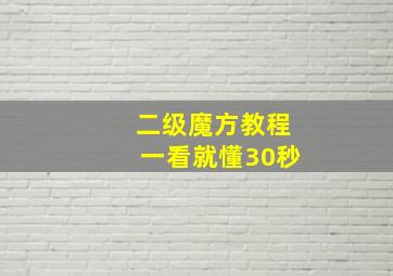 二级魔方教程一看就懂30秒