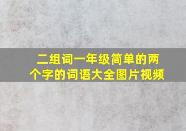 二组词一年级简单的两个字的词语大全图片视频