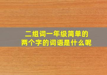 二组词一年级简单的两个字的词语是什么呢