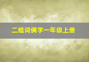 二组词俩字一年级上册