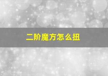 二阶魔方怎么扭