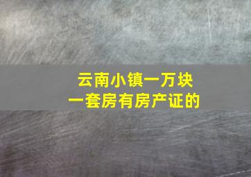 云南小镇一万块一套房有房产证的