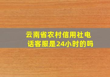 云南省农村信用社电话客服是24小时的吗