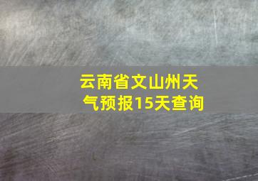 云南省文山州天气预报15天查询