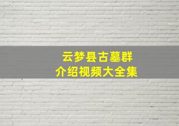 云梦县古墓群介绍视频大全集