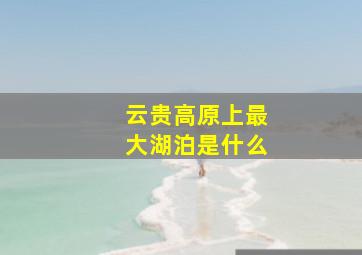 云贵高原上最大湖泊是什么