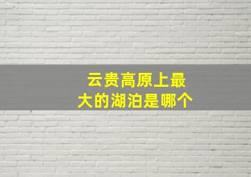 云贵高原上最大的湖泊是哪个