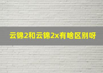 云锦2和云锦2x有啥区别呀