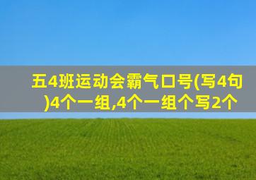 五4班运动会霸气口号(写4句)4个一组,4个一组个写2个