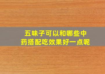 五味子可以和哪些中药搭配吃效果好一点呢