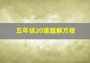 五年级20道题解方程