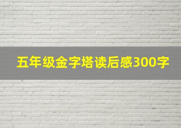 五年级金字塔读后感300字