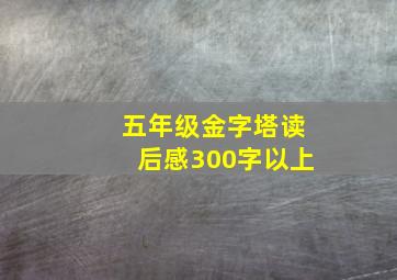 五年级金字塔读后感300字以上