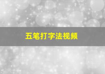 五笔打字法视频