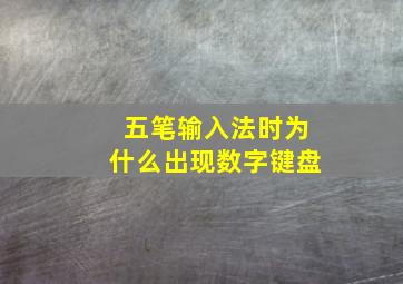 五笔输入法时为什么出现数字键盘