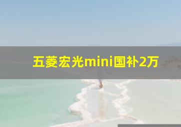 五菱宏光mini国补2万