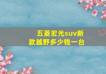 五菱宏光suv新款越野多少钱一台