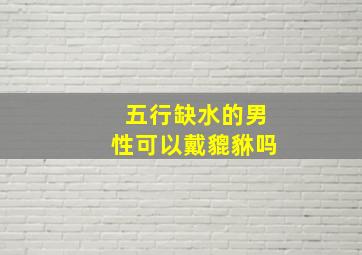 五行缺水的男性可以戴貔貅吗