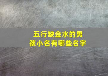 五行缺金水的男孩小名有哪些名字