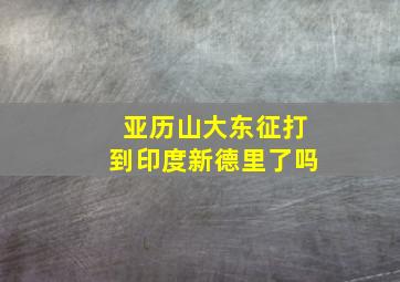 亚历山大东征打到印度新德里了吗