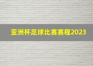 亚洲杯足球比赛赛程2023