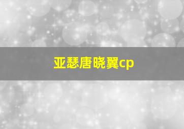 亚瑟唐晓翼cp