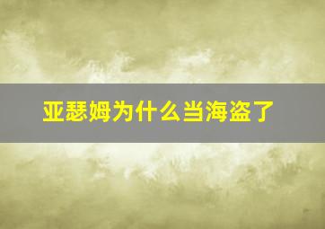 亚瑟姆为什么当海盗了