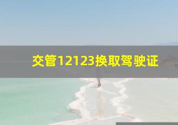 交管12123换取驾驶证