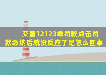 交管12123缴罚款点击罚款缴纳后就没反应了是怎么回事