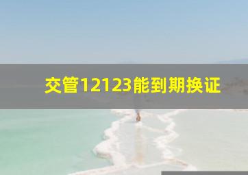 交管12123能到期换证