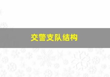 交警支队结构