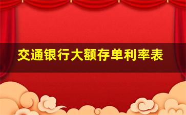 交通银行大额存单利率表