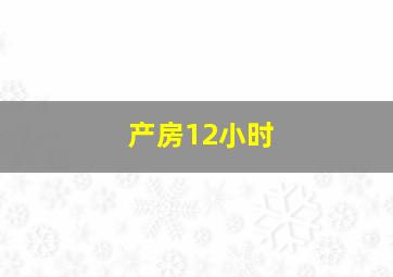 产房12小时