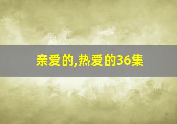 亲爱的,热爱的36集