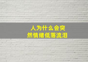 人为什么会突然情绪低落流泪