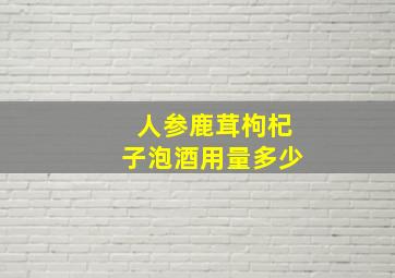 人参鹿茸枸杞子泡酒用量多少