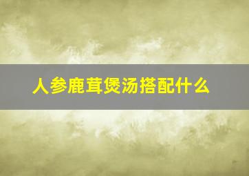 人参鹿茸煲汤搭配什么