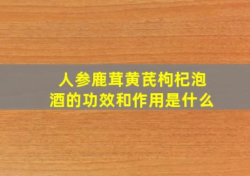 人参鹿茸黄芪枸杞泡酒的功效和作用是什么