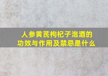 人参黄芪枸杞子泡酒的功效与作用及禁忌是什么