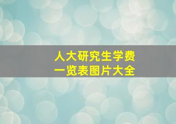 人大研究生学费一览表图片大全