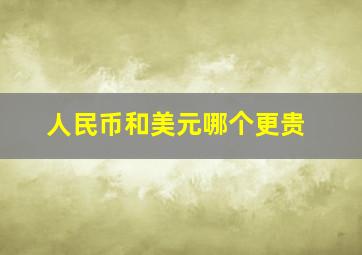 人民币和美元哪个更贵