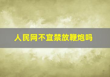 人民网不宜禁放鞭炮吗