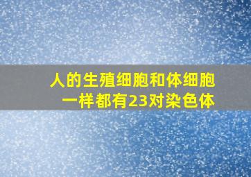 人的生殖细胞和体细胞一样都有23对染色体